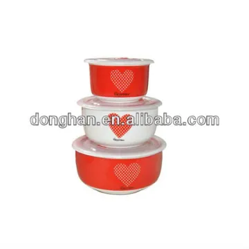 porcelain printed fresh bowl with plastic lid