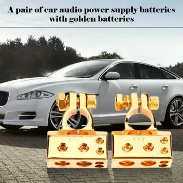 1 Pair of Gold-plated Car Battery Terminal Positive /negative Car battery Connector Battery Caps Terminal Connector