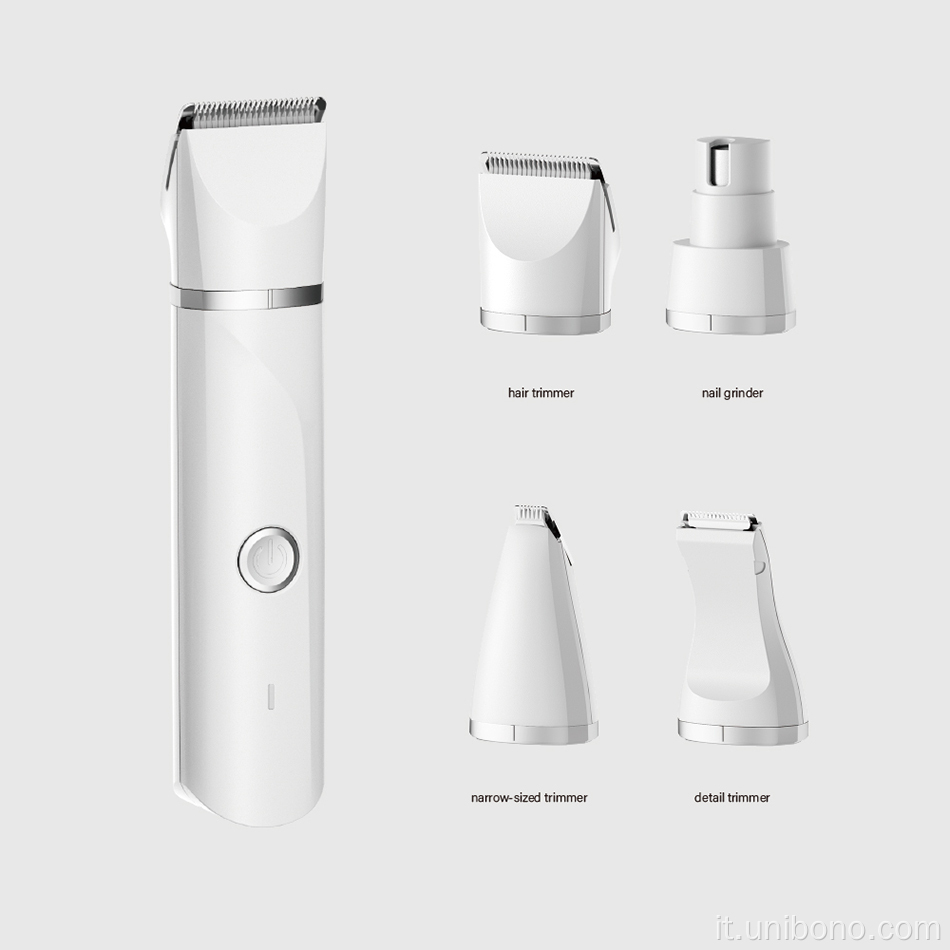 4 su 1 set di trimmer per la barba impermeabile USB