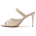 ODM Artisanal Peep-Toe Woven High Heel Sandals