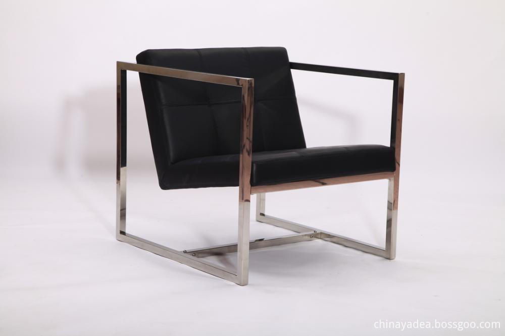Replica Black Leather Angles Lounge Chairs