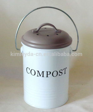 High quality cheap price assorted color cylinder metal kitchen compost bin