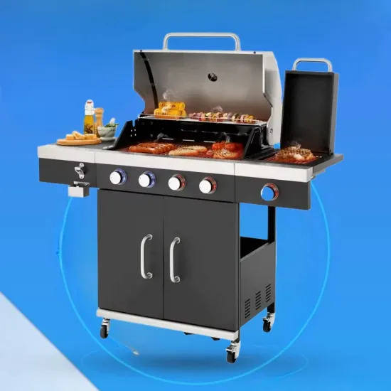 Cold Roll Steel with High Temp Powder Coating Outdoor 3 Burner Grill Gas