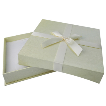 Luxury Cardboard Jewelry Gift Box With Silk Ribbon