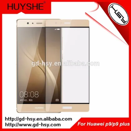 HUYSHE Huawei Phone Accessories 3D Full Curved Edge Screen Protector For Huawei P9 Silk Print Color Tempered Glass