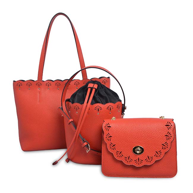 fashion handbag ladies smooth leather basket bucket bag with adjustable shoulder strap