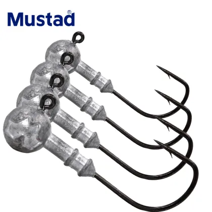 Mustad Factory Price CNJH01 Lead Jig Head Fishing Hook Screw Fishing Head