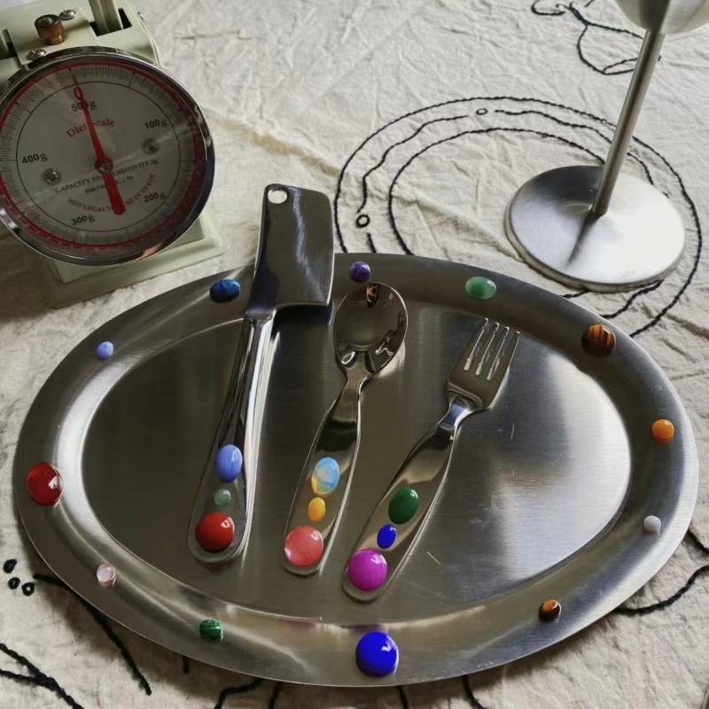 Elegant Metal Dining Set in Modern Minimalist Style