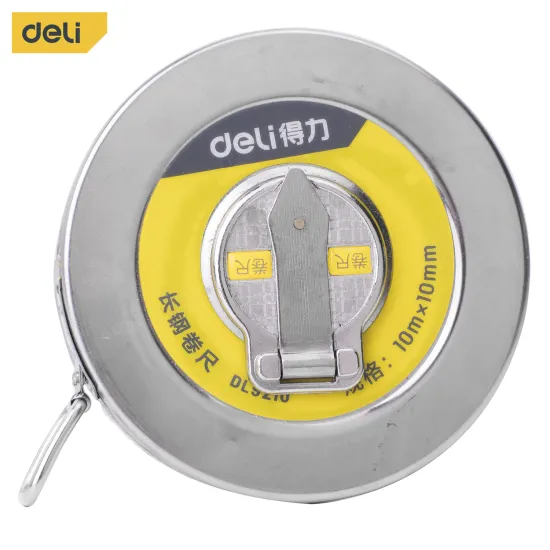Deli Tools 10/20/30/50m Building Construction Measuring Tape Round Case Steel Blade Long Tape Measure