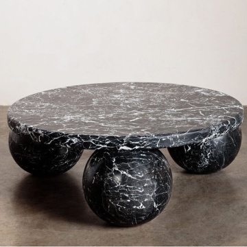 3 Color Natural Stone Round Coffee Table