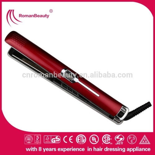 Professional Red Ceramic Toumaline LCD Hair Straightener Flat Iron Comb