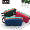 Popular simple color embroidery partysu pu pencil case