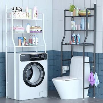 Customizable 3-Tier Over Toilet Storage Rack for Bathroom Corner