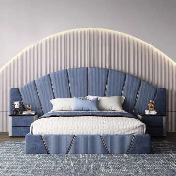 Big bed headboard fabric king size bedroom