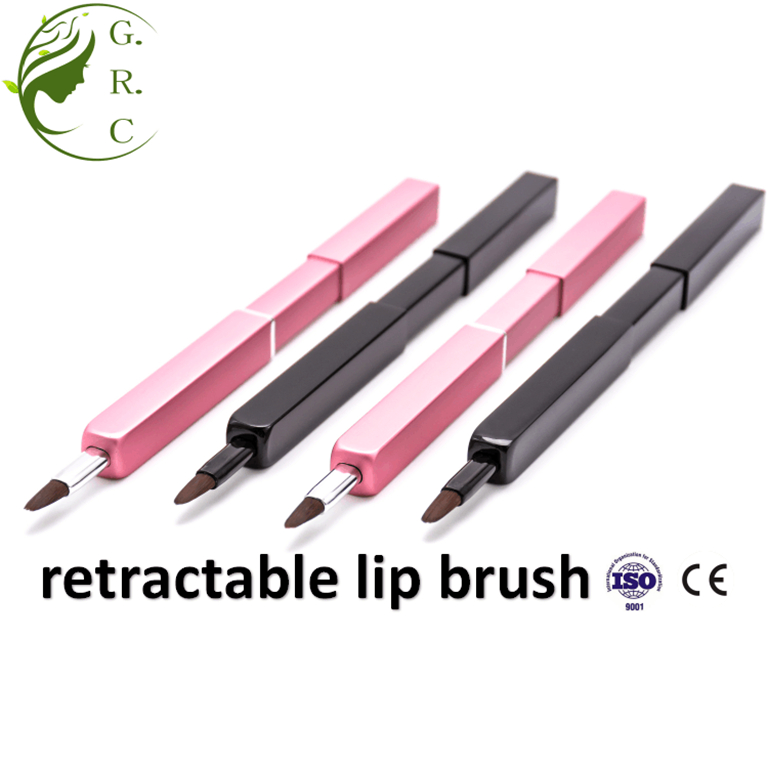 Custom Logo Metal Retractable Lip Make Up Brush