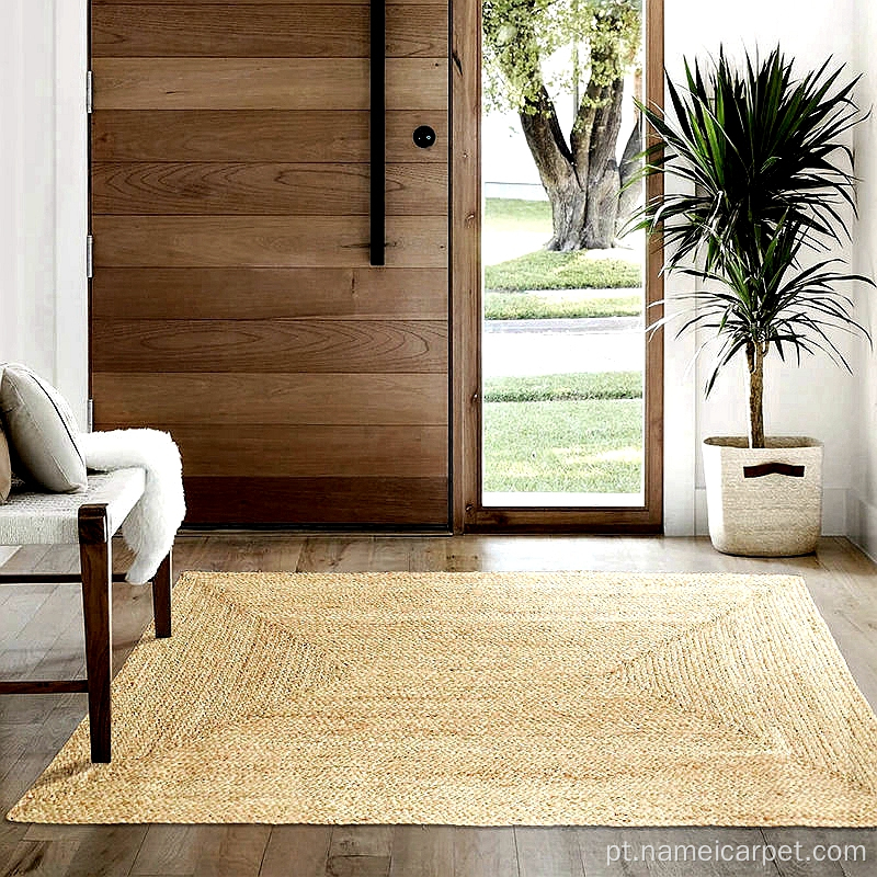 Raffia feita à mão tapete de tapete de tapete de piso de palha