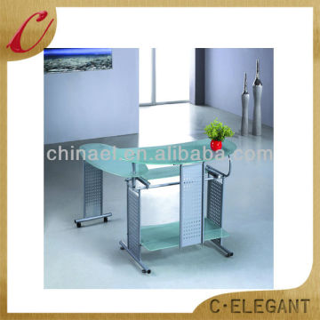New designed rotating tempered glass computer table CM612