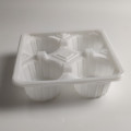 4 slot white pp material cupcake bottom tray