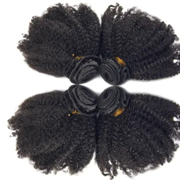 8"-30" mongolian virgin human hair 4c kinky hair afro kinky bundles with closure