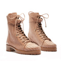 Stylish Casual Boots Featuring Knit Bow Roman Detail