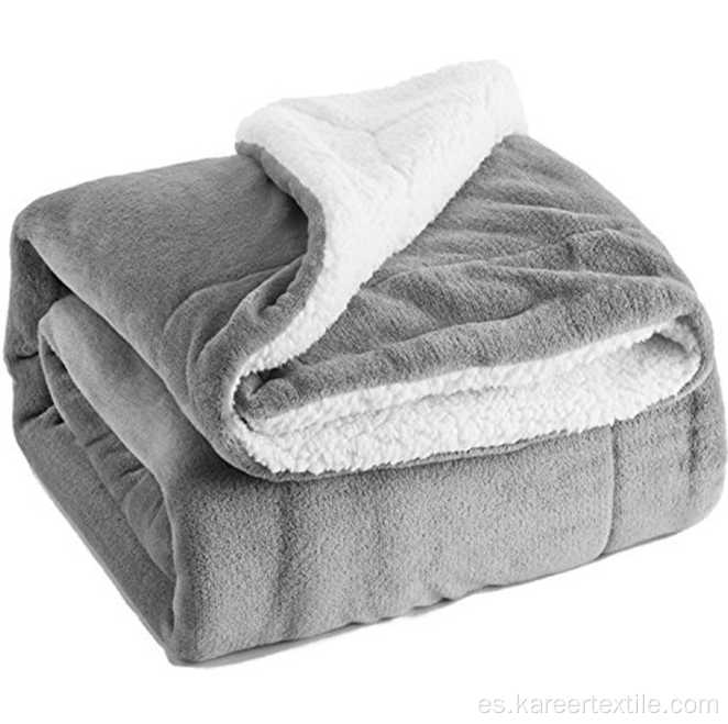 Lilac Double Soper Soft Luxurious Plush Sherpa Blanket