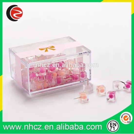 Transparent color inside gift push pin