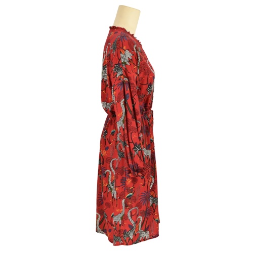 Novo estilo de venda quente estampado em chiffon de verão de manga comprida boho beach wear floral maxi