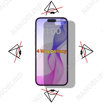 NANOBLIND 4 Way Privacy Screen Protector for iPhone 15 Pro Max - Anti-Scratch & Anti-Shock
