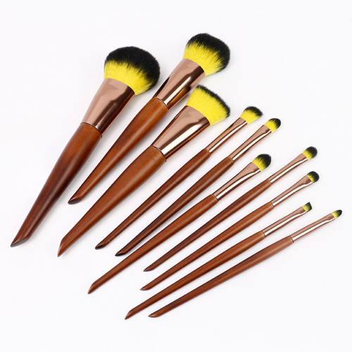 I-2021 entsha ye-10pcs eyenziwe ngesandla se-Wood Batter Makeup Set