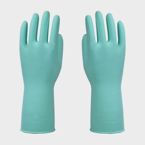 Recycled Mechanics Latex Gloves Green / Household Rubber Gloves For Cleaning
