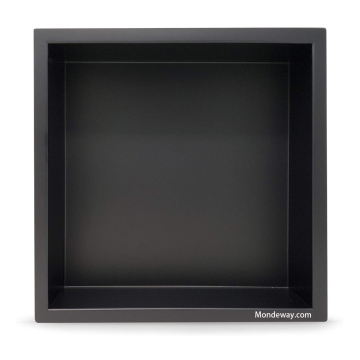12" x 12" Stainless Steel Matte Black Shower Niches: Wall Shell Installation for Bathroom