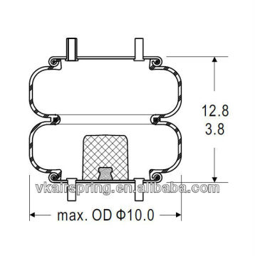 Double convoluted air spring/Air suspension 2B9-252/Car part For HISTEER