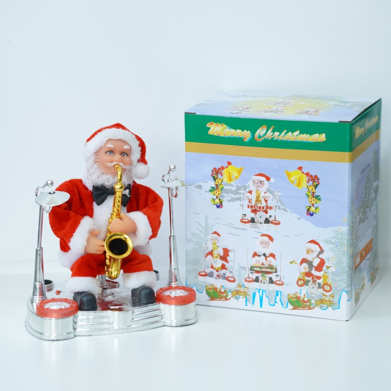 Band Playing Electric Santa Figure