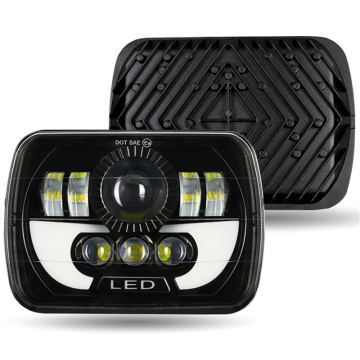 7 Inch LED Headlight - Hi-Lo Beam Square Work Light for Jeep Wrangler, Motorcycle, Car, and Off-road Trucks