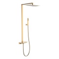 Three Functions Metal Grey Thermostatic Rainfall Shower Taps with Brass Shower Head