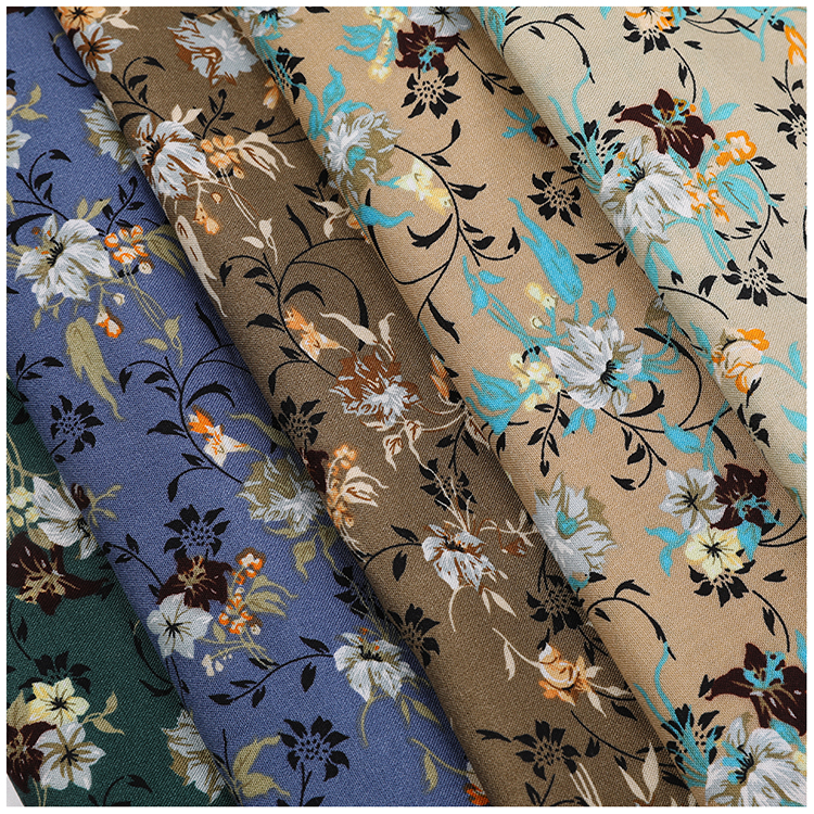 Floral Pattern Woven Rayon Challis Printed Fabric