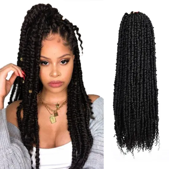 24Inch Ombre Black Brown Silky Long Pre-Twisted Spring Bomb Braids Bulk Passion Twist Crochet Braiding Synthetic Hair Extensions