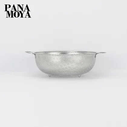 Stainless Steel Round Water Filter Fruit Vegetable Basket Rice Washing Sieve