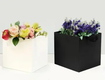 Square Portable Flower Kraft Paper Packing Box