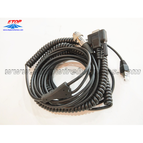 Cavo RJ45 a spirale a DB9 e connettore a 4 pin