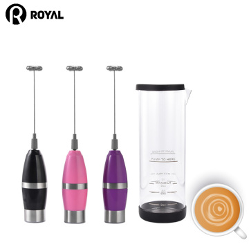 Portable Battery Operated Custom Logo Coffee Mixer Frother Electric Milk Maker with Cup Support