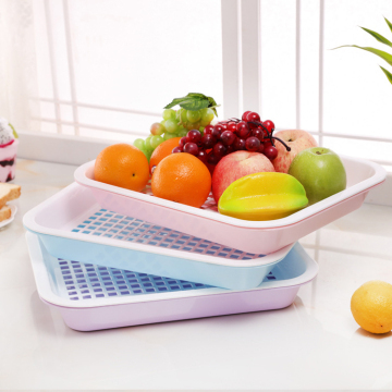 plastic 2 pieces square washing vegetable fruit water drain basket