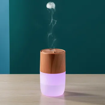 Portable USB 300ML Aroma Double Smoke Puffing Ring Jellyfish Cool Mist Rechargeable Car Humidifier