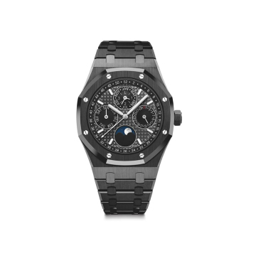 Customizable Men's Quartz Watch with Unique Time Zone and Moon Phase Display