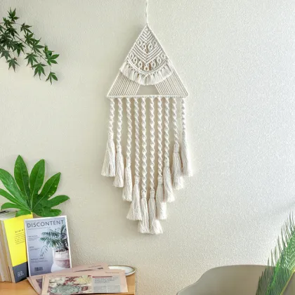 Handmade Boho Party Decorations: White Macrame Dream Catcher Tapestry Suppliers