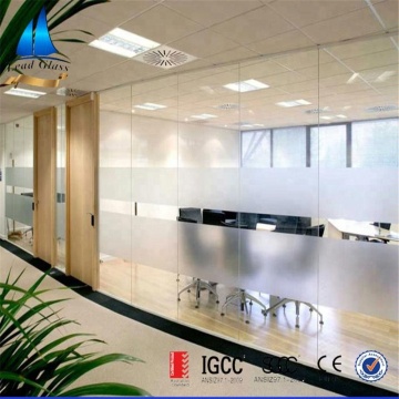 10mm 12mm Frosted Design Tempered Office Partition Glass