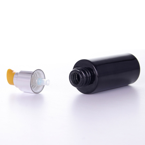 Black Lotion Bottle With Transparent Overcap
