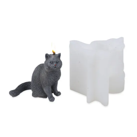 Hot Selling Cat Shaped Silicone Mold for Home Decor and Candles