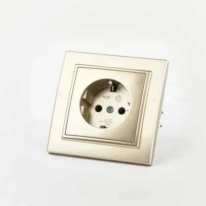 Golden 16A Earthed Flush Socket with Shutter Elendax