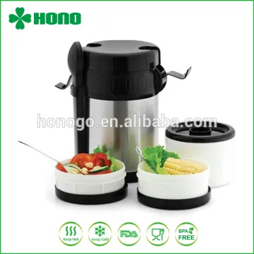 1500ml vacuum stainless steel 3 compartment food container